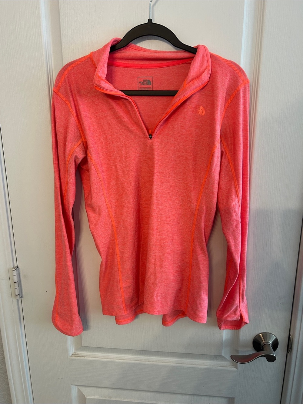 The North Face Women's Coral Pink Half-Zip Long Sleeve Top